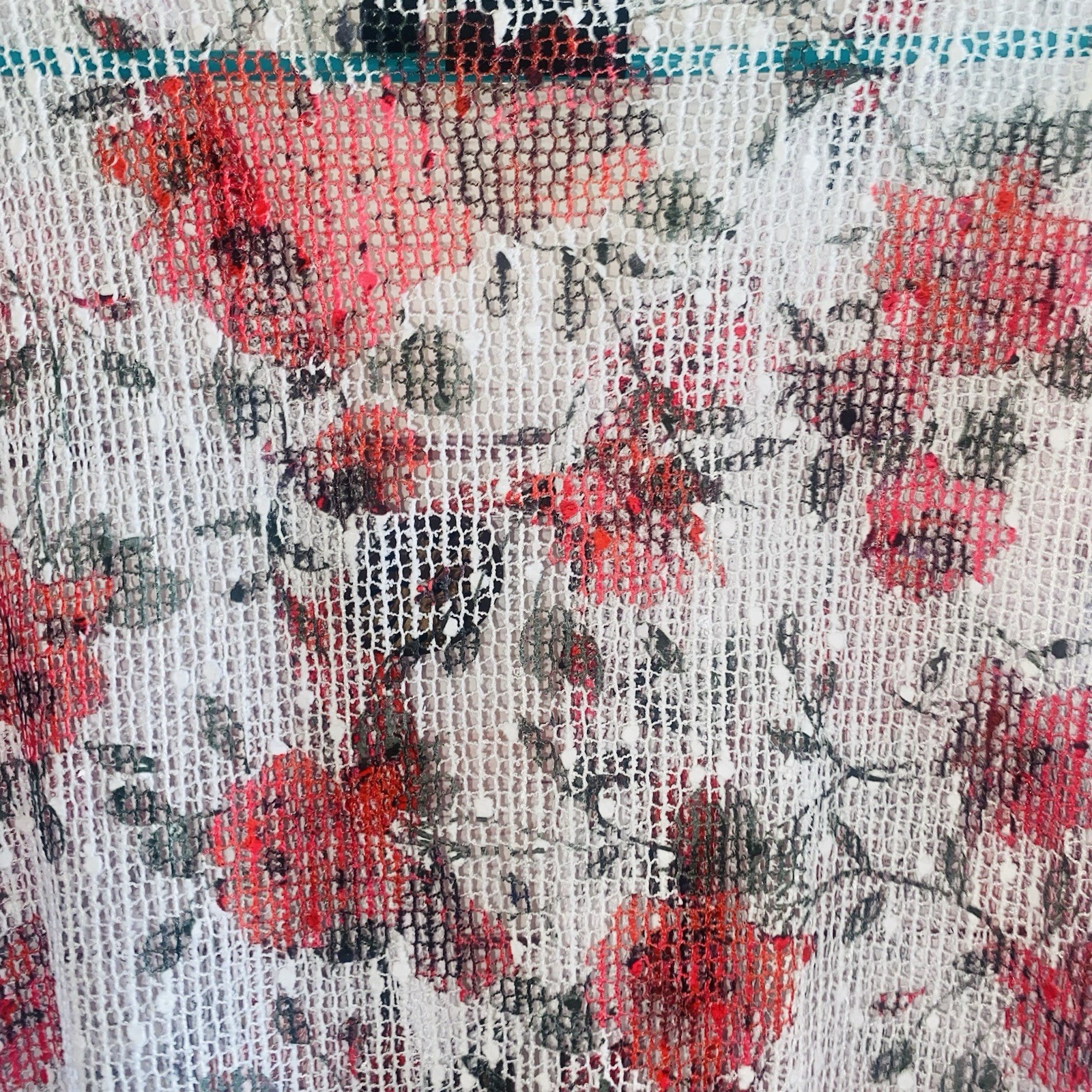 2 Nina Leonard XL Floral Open Knit Cardigans Sheer Bell Sleeve Cover Ups B47