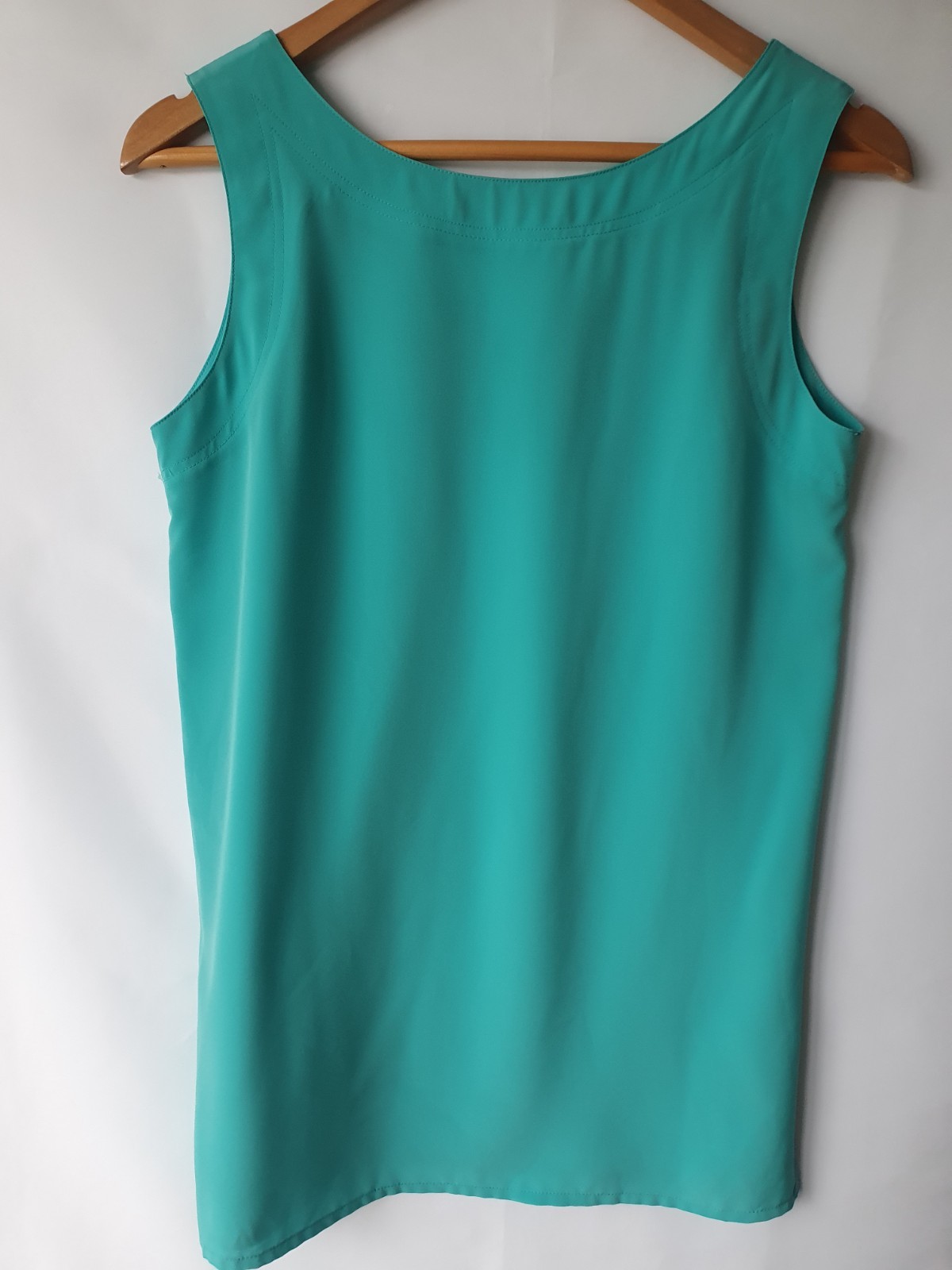 Jacques Vert Turquoise Sleeveless V Neck Summer Top Size 10
