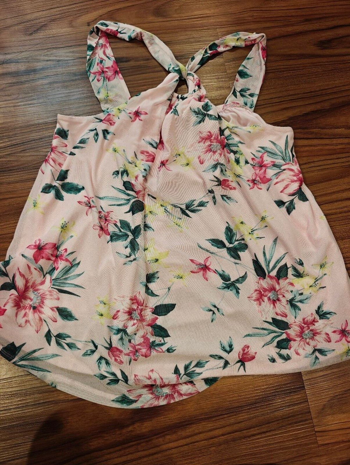 torrid Light Pink Floral Halter Cami with Ring Detail