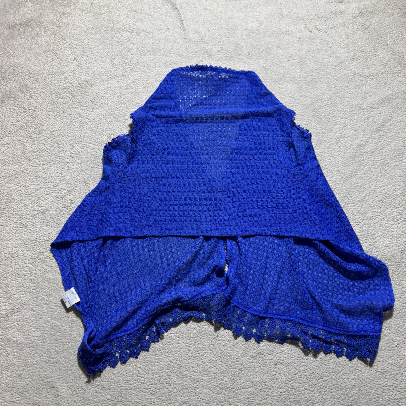 IIMK Michel Klein Top Womens 38 (S/M US) Blue Short Sleeve Button Knit Flowy NEW
