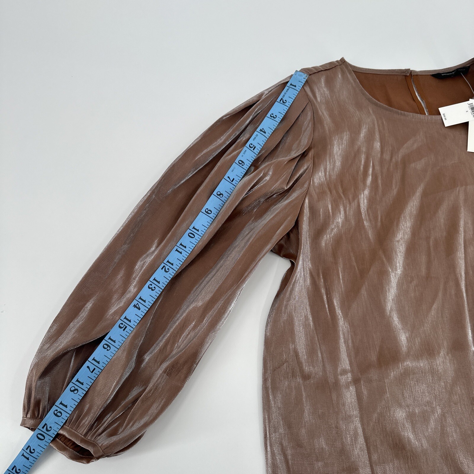 Banana Republic Blouse Women’s Small Brown Long Sleeve Flowy Rayon Viscose