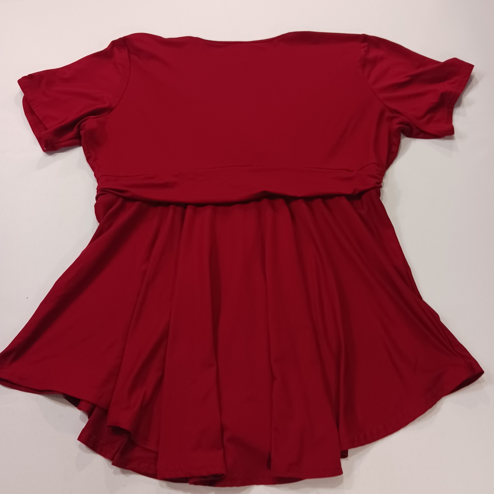 Allegrace Women’s Red Stretch Short Sleeve Casual Top Blouse Size 1X