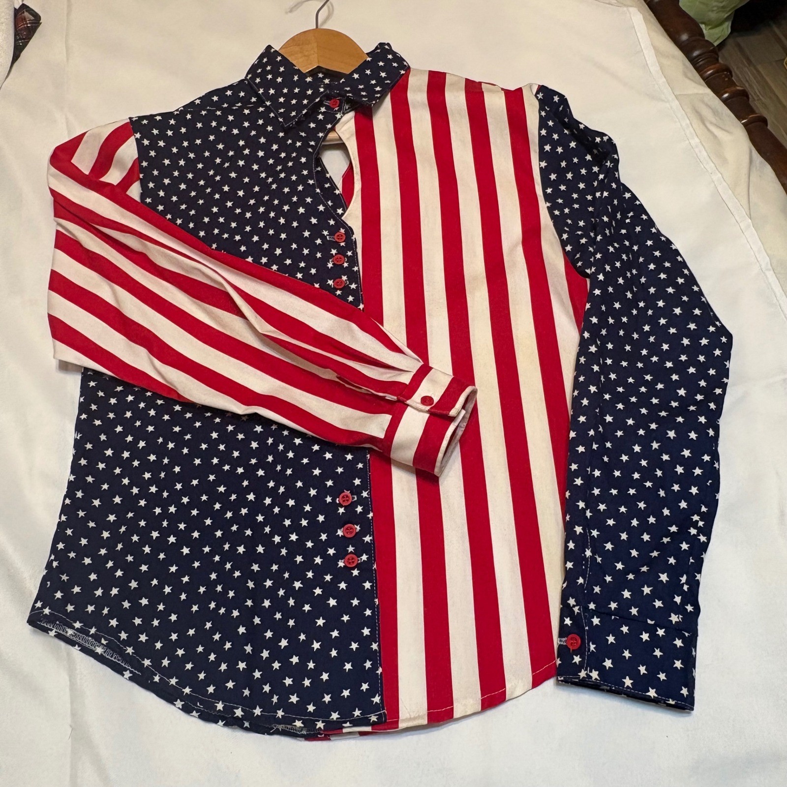 Vintage Roughrider CircleT American Flag Western Shirt Stars & Bars Patriotic 5