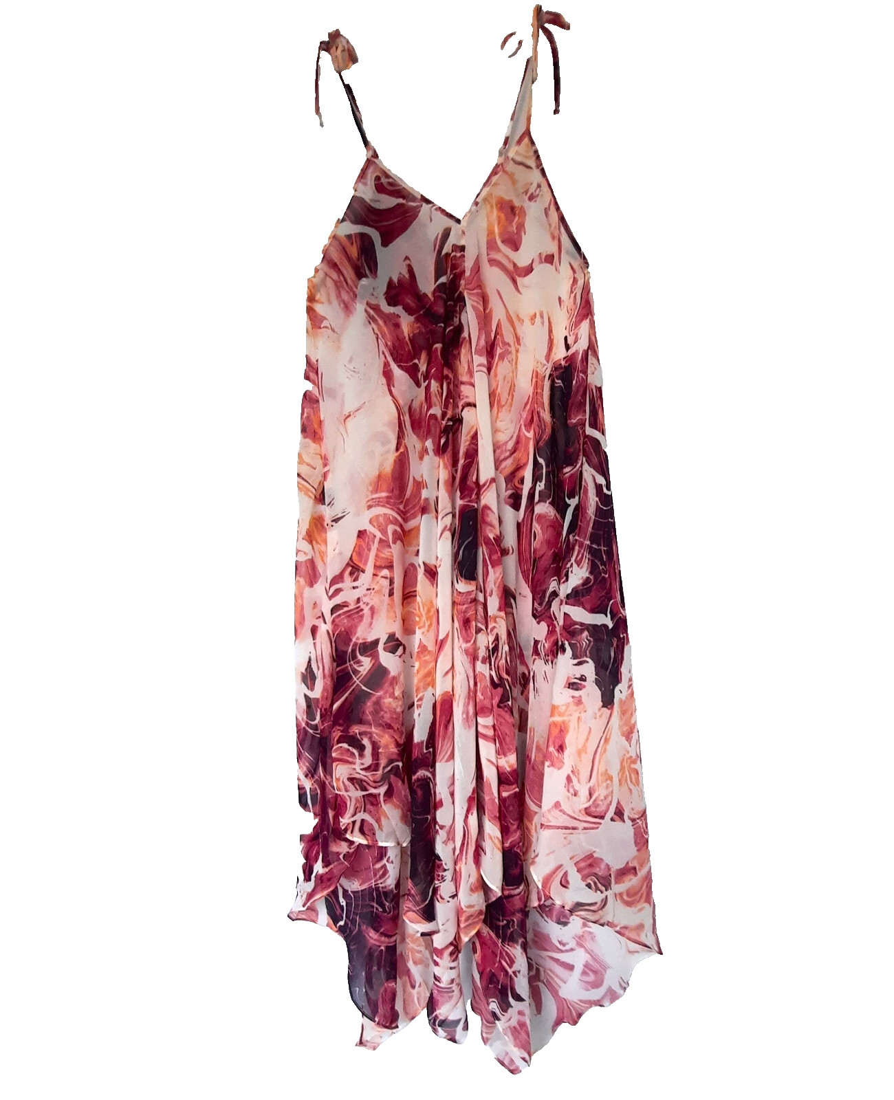 Linea Donatella Dress long women Size S marble Swirl Chiffon back to school NEW