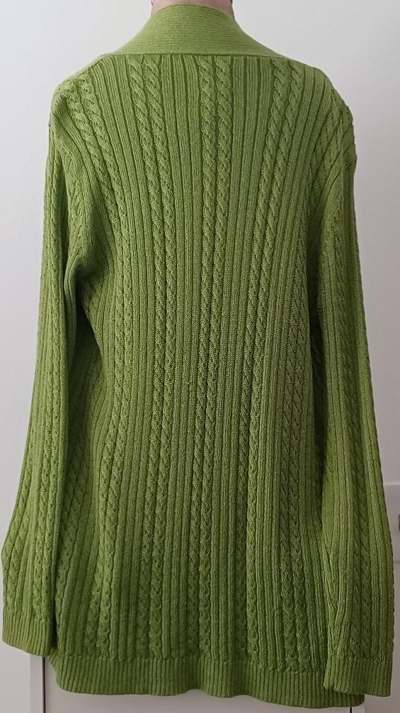 CHICO’S 2-PIECE SWEATER SET LIME SPRING GREEN CARDIGAN SHELL TANK TOP SIZE 1 MED
