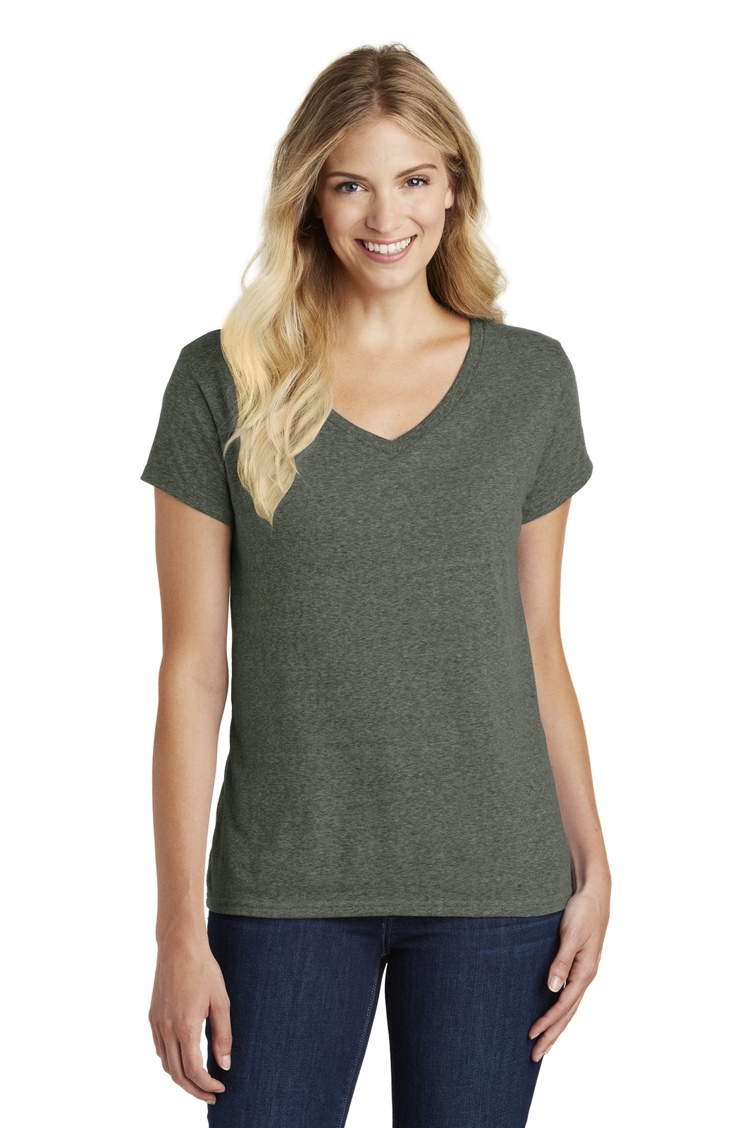 DM1190L District Women’s Perfect Blend V-Neck Tee