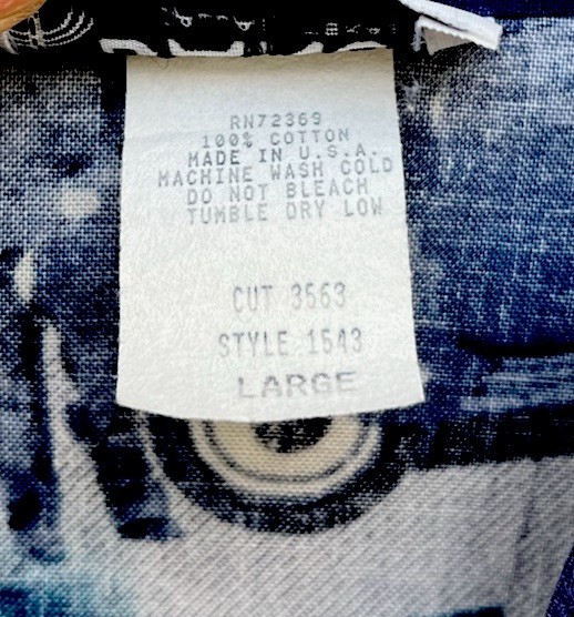 VTG 80s Banjo Cropped Western Shirt Women’s L Blue White Rodeo Cowgirl RARE