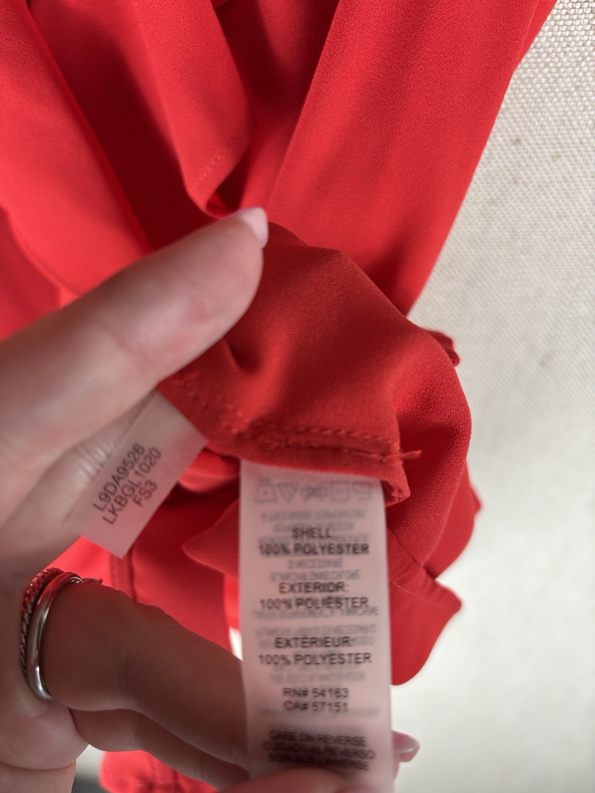Karl Lagerfeld Paris Red Ruffle Blouse Women’s Size Small Sleeveless Career Top