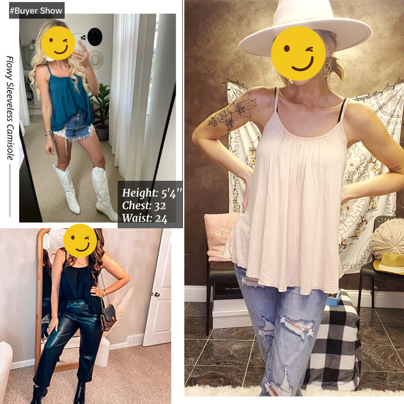 Women with Built in Bra Cami Shelf BraFlowy Tank Tops Padded Bra Loose Camisole