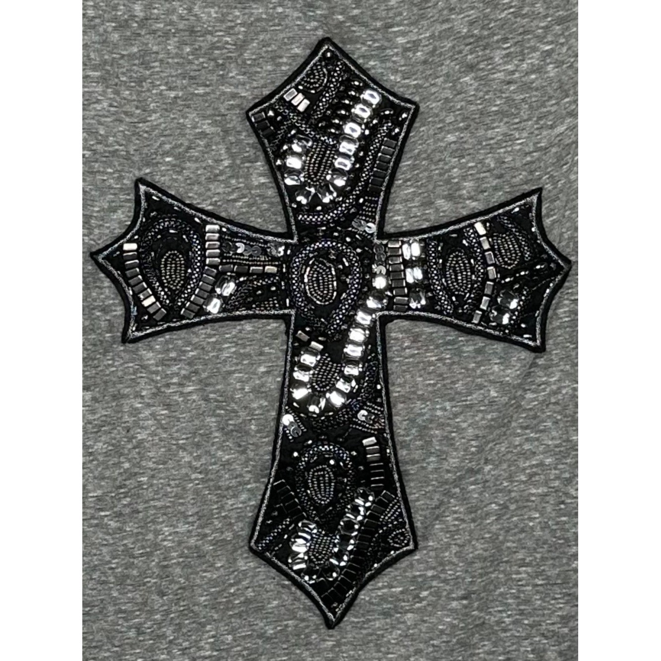 Lane Bryant NWT Cross Embellished Scoop Neck Top – Gray