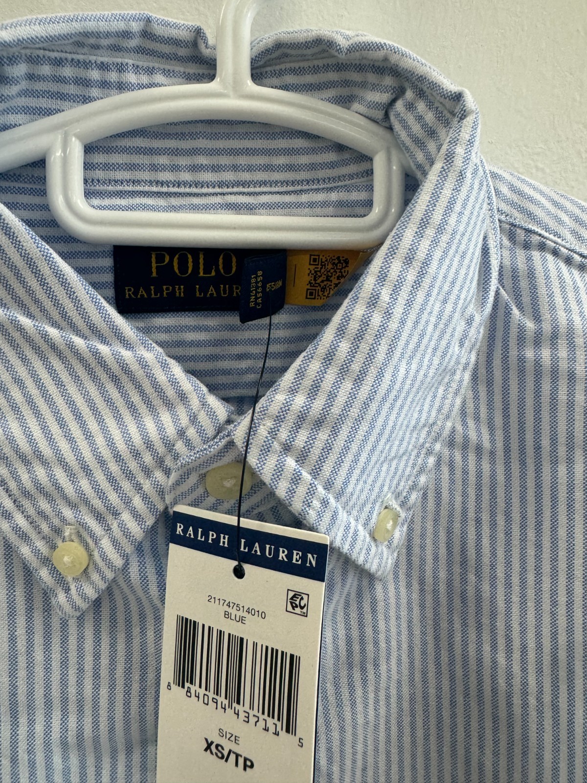 Polo Ralph Lauren Women’s Classic Fit Oxford Shirt Blue Stripes XS NWT
