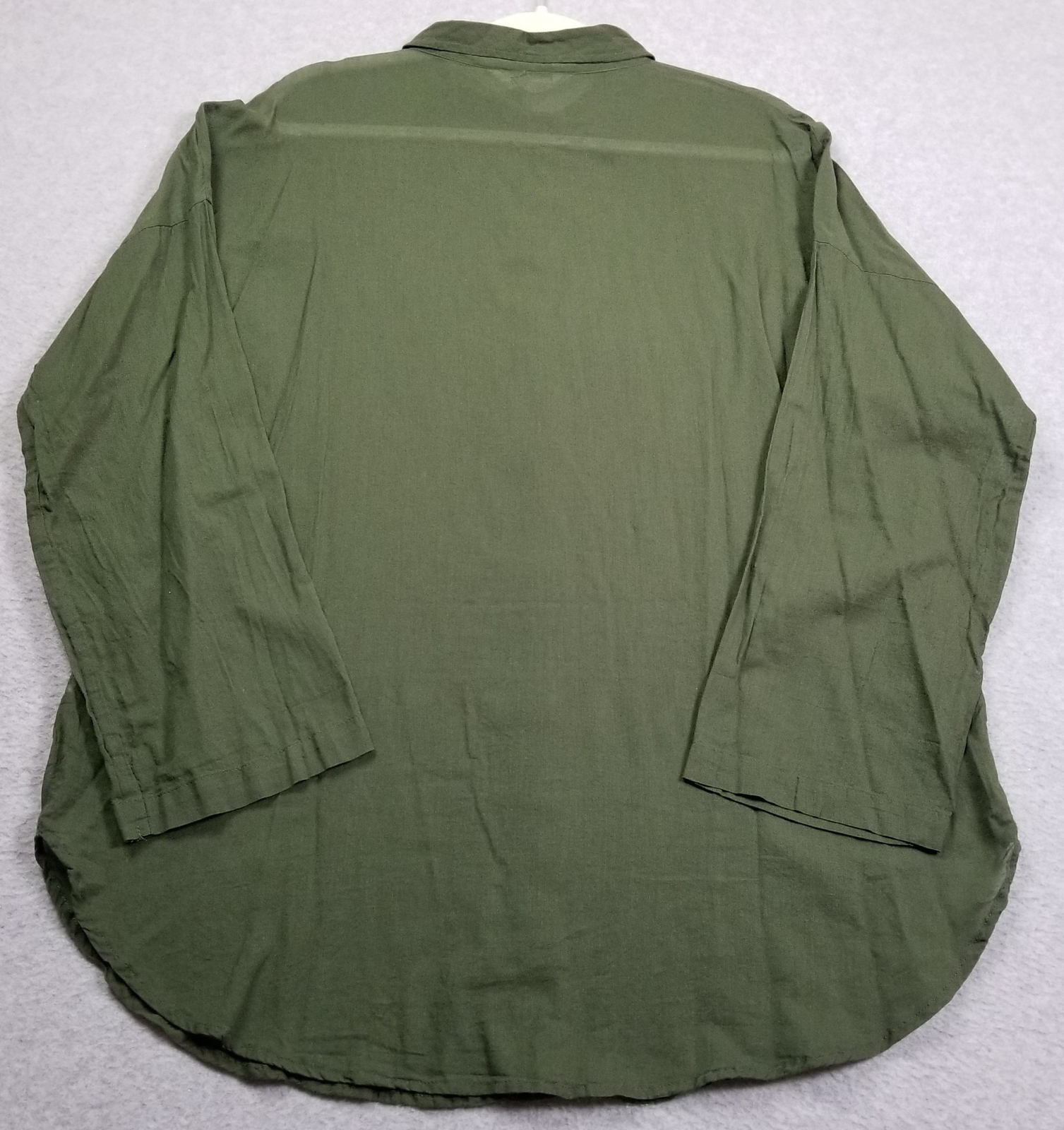 Primark Button Up Shirt Women’s Small S Green Long Sleeve Cotton Tunic Top Sheer
