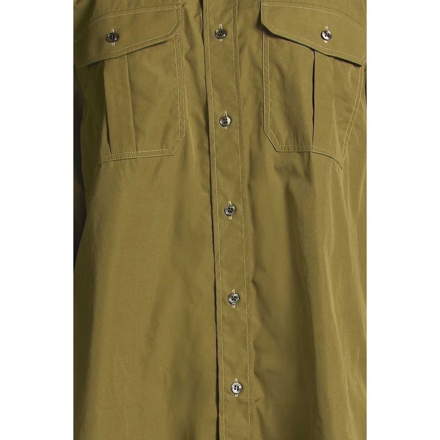 WARDROBE.NYC Army Green Cotton Poplin Cargo Shirt W5002_R03 Medium