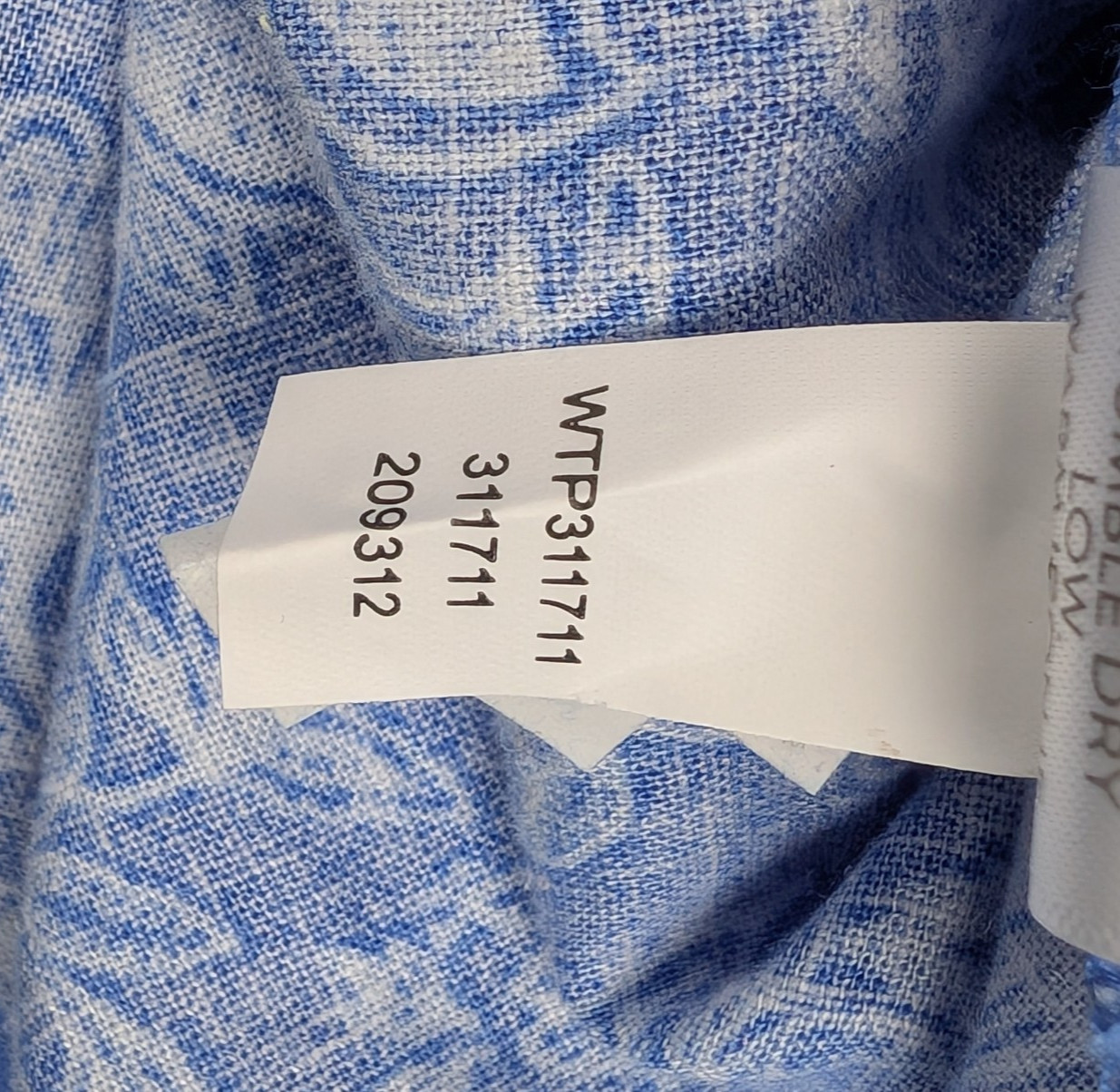 J Jill Linen Blouse Womens Large Blue Floral Boho Coastal Beach Summer Resort