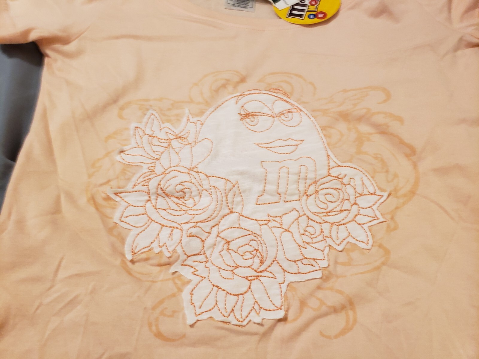 M&M’s World ~ Juniors Girls ~ Peach ~ Green M&M ~ Top ~ Size XL NWT!
