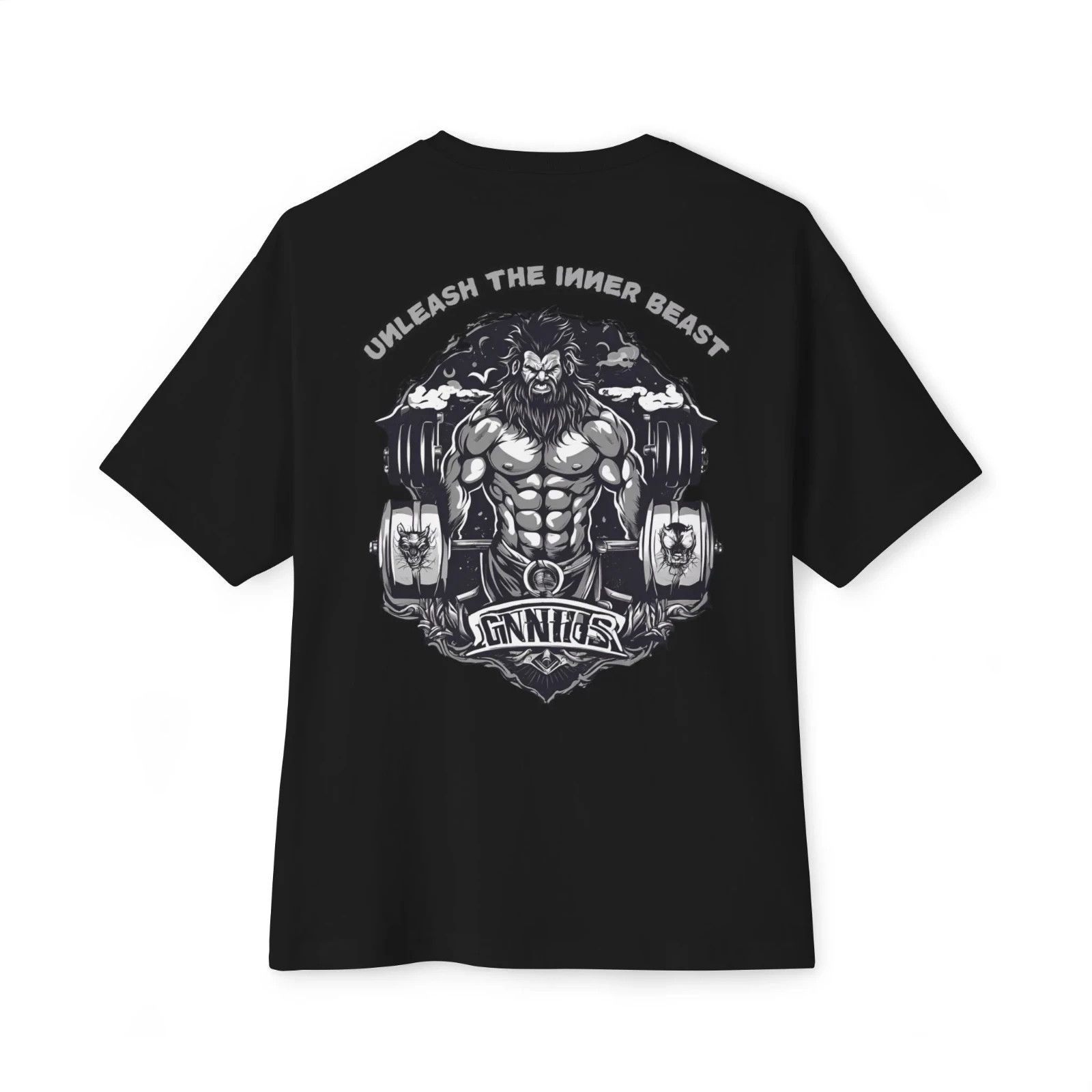 Strong Women Gym Back Print Oversized Round Neck T-Shirt | Fitness Training