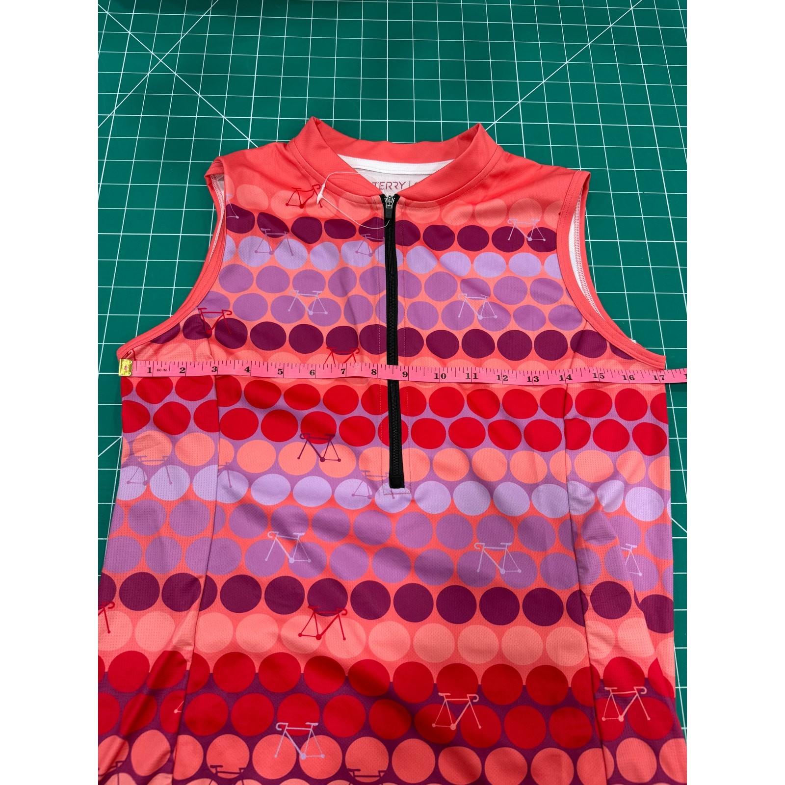 Terry Cycling Jersey Small NWT Sleeveless Bike Top Pink Purple Rear Pockets Sz S