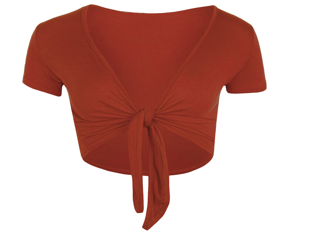 WOMEN TIE KNOT SHRUG TIE FRONT CROPPED BOLERO SHORT SLEEVE CARDIGAN PLUS SIZE