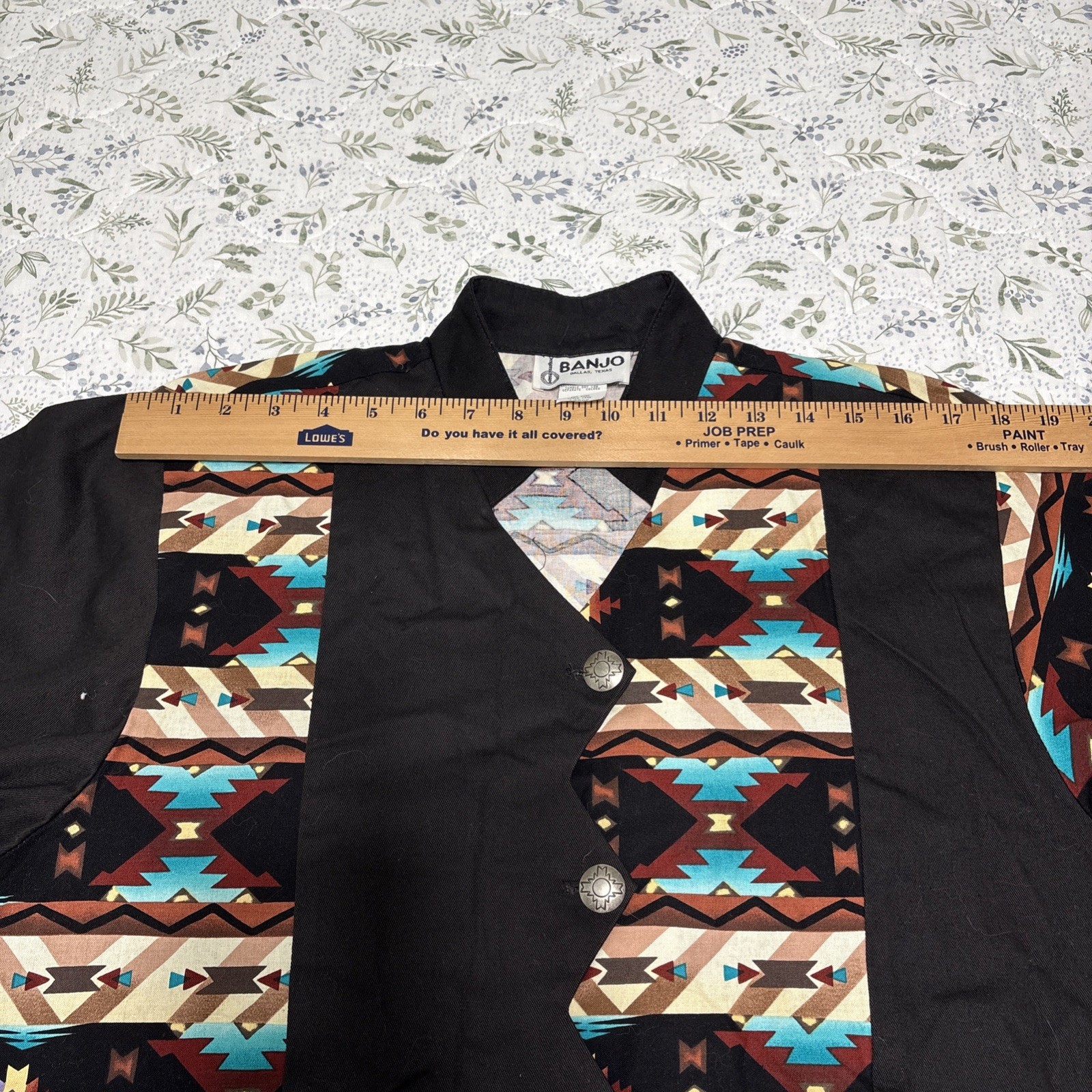 Vintage Banjo Dallas Texas Women’s Cropped Western Aztec Shirt Jacket Size Large
