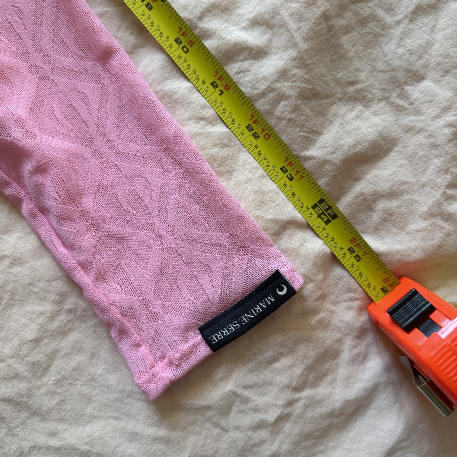 MARINE SERRE Moon Diamant Second Skin Pink Mesh Top $450 RARE