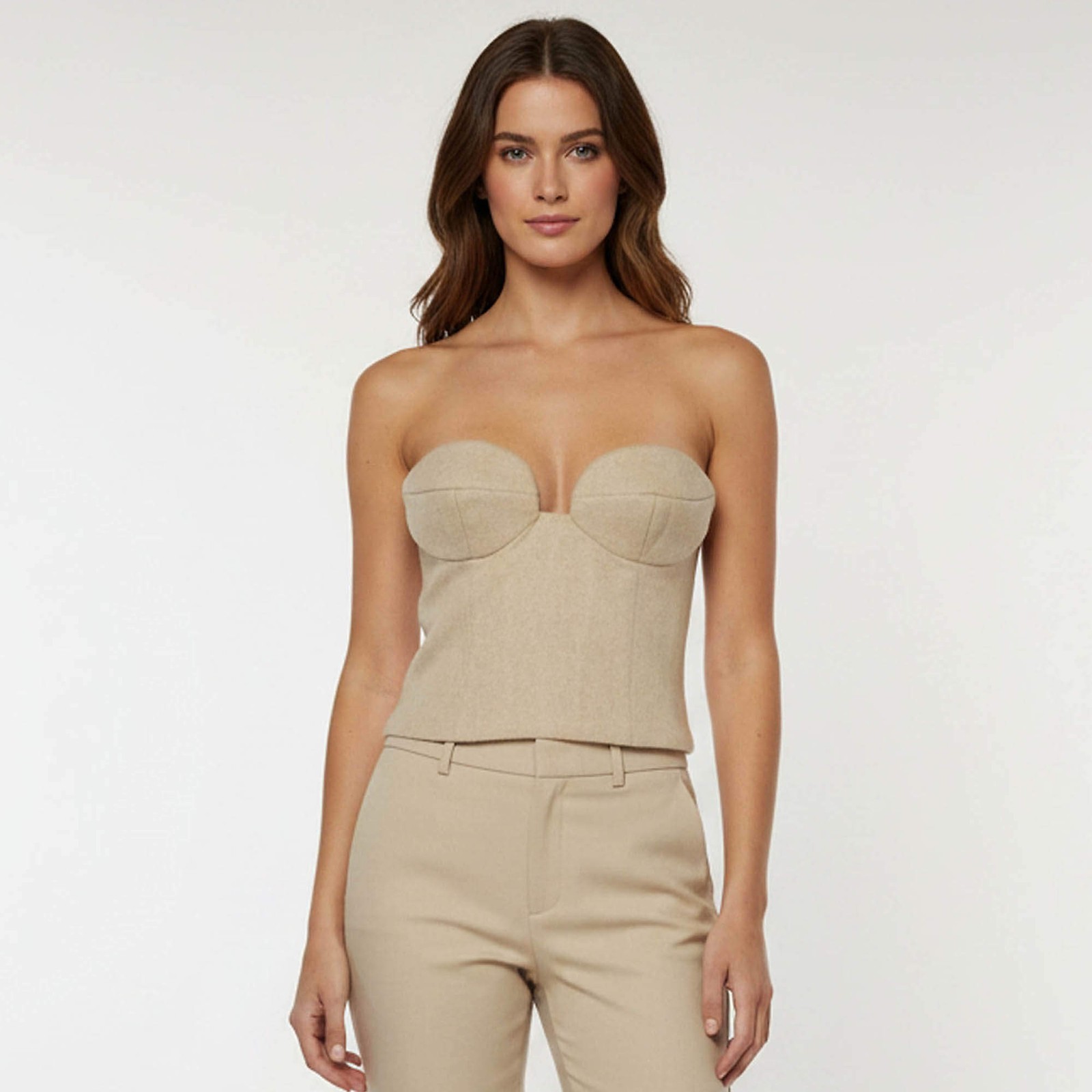 Magda Butrym Beige Cashmere Corset Top S
