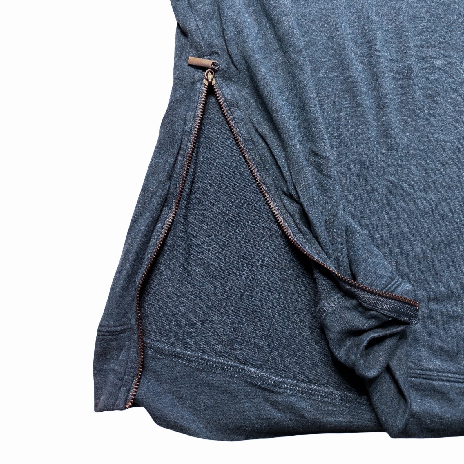 Marty M Side Zippers Buttery Soft Teal Long Sleeve Flowy T Size M/L