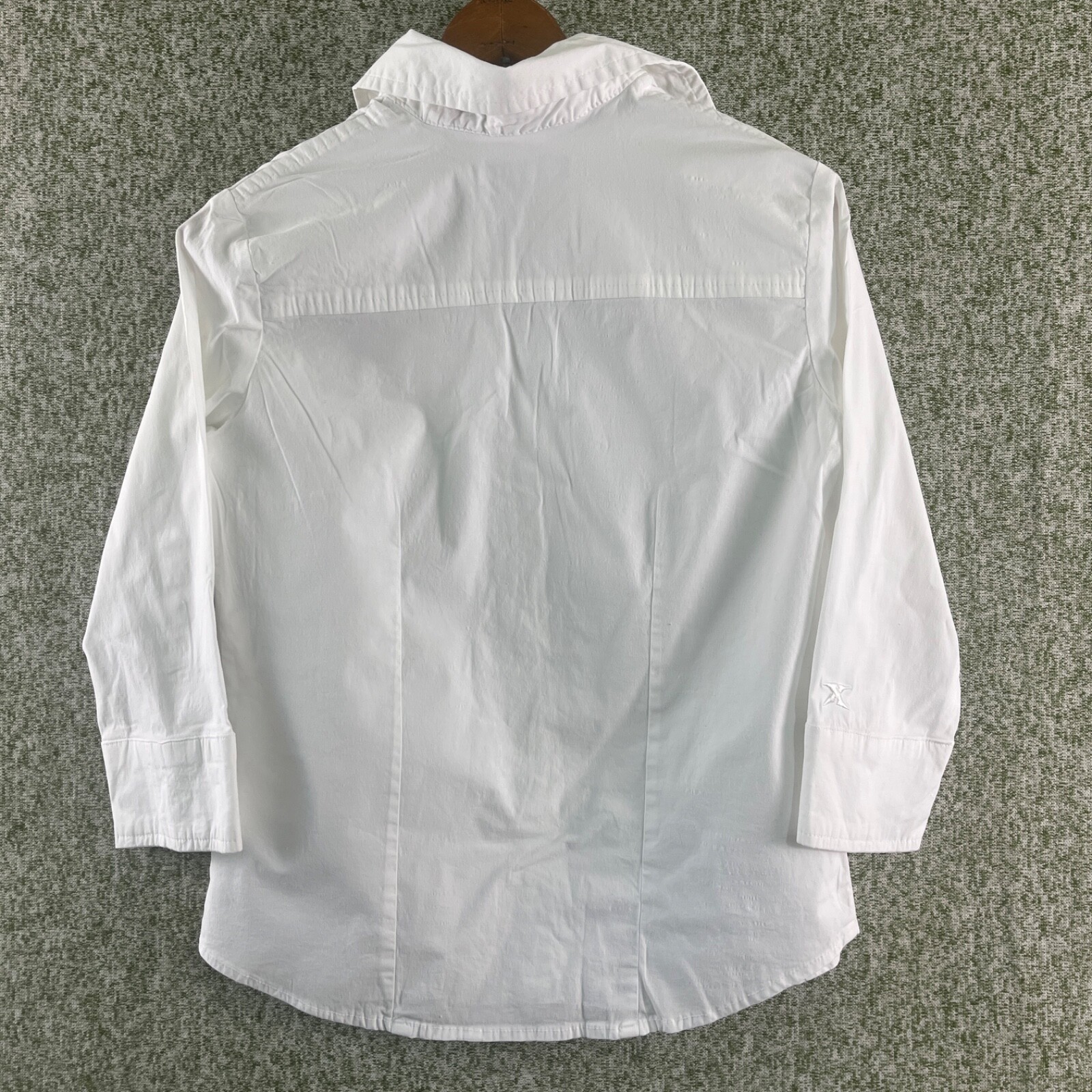 Auburn Pressbox Tops Womens Small White Button Up Collard Casual Fan