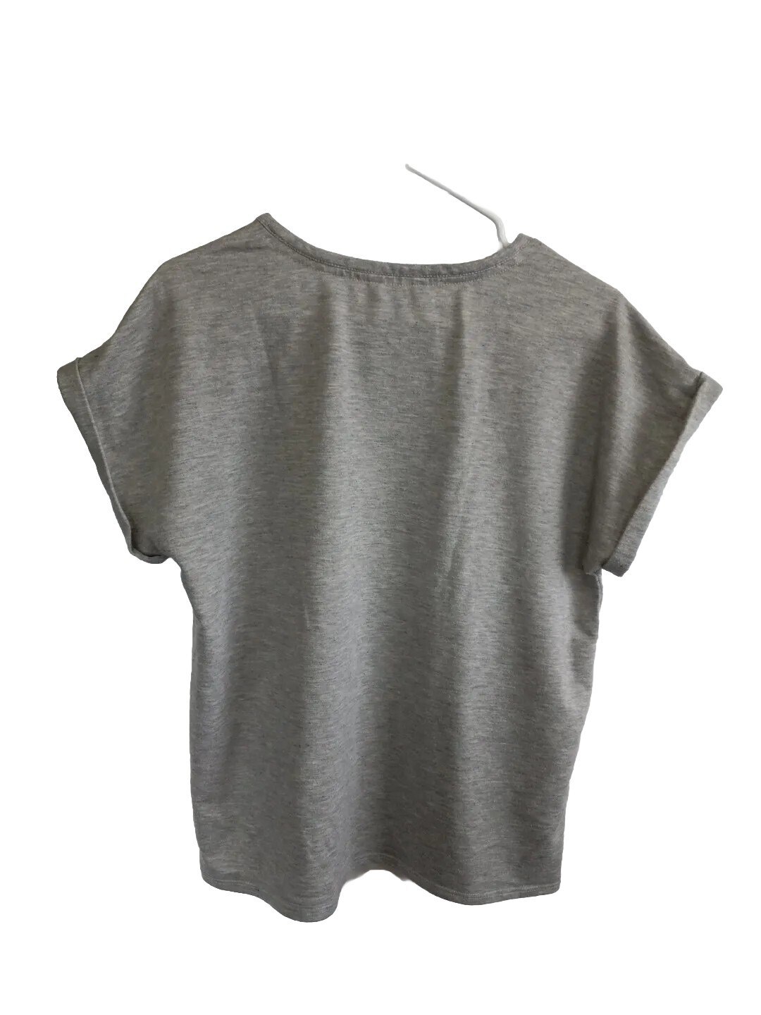 Lucky Brand Women’s Medium Shirt Blouse Solid Gray Blended Fabric Folded Sleeve