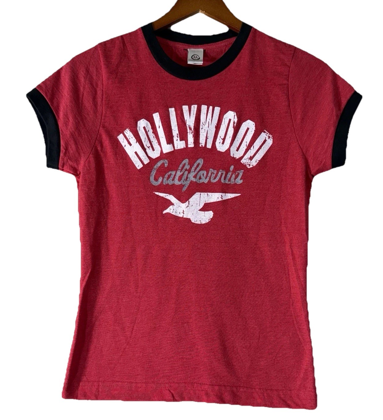 Hollywood California Graphic T-shirt Faded Red w/ White SeaGull – Size XL