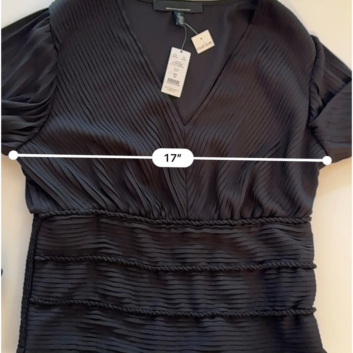 White House Black Market Pleated Surplice Blouse Brown Size 10 NWT