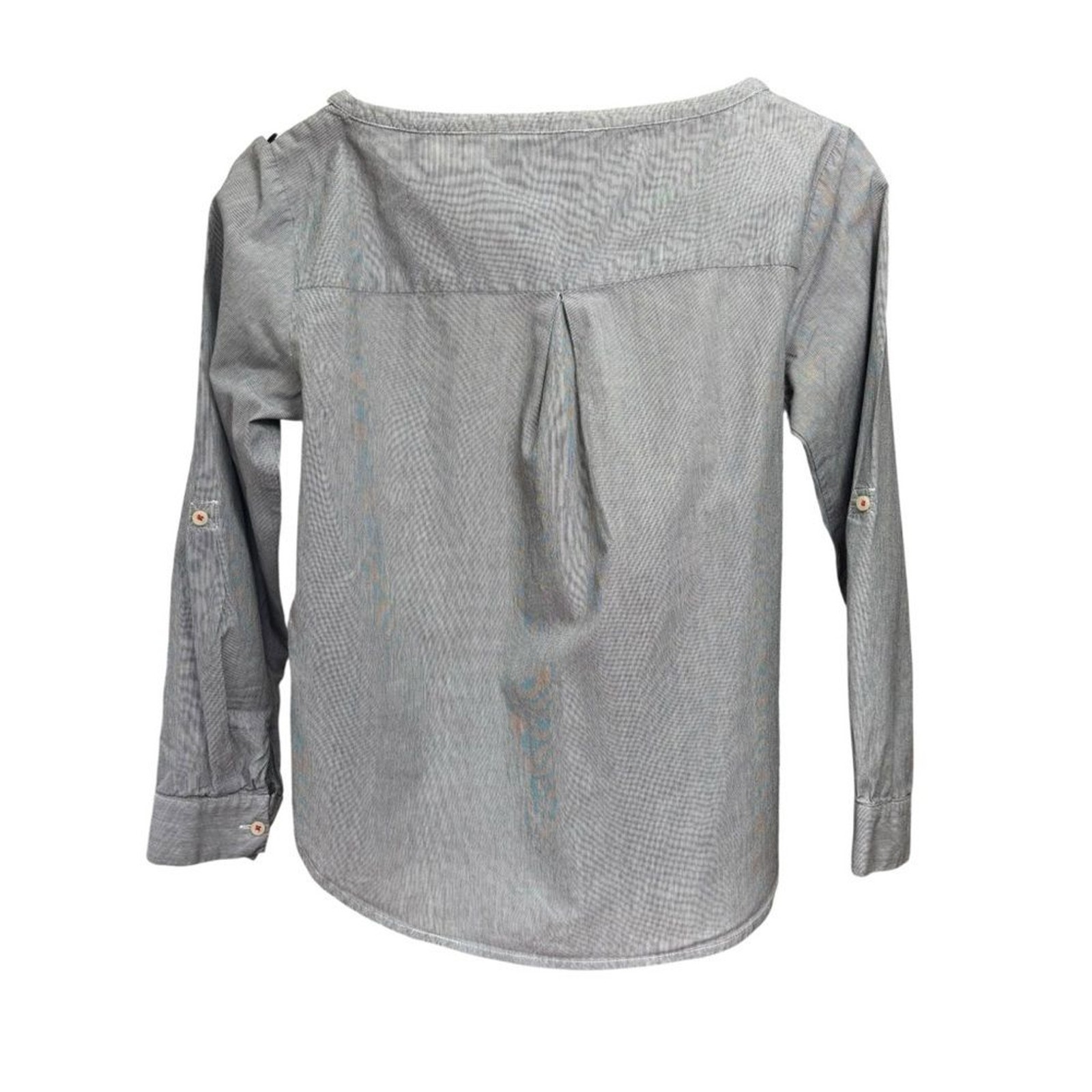 Anthropologie Striped Gray & White Lightweight Adjustable Sleeve Women’s XS Top