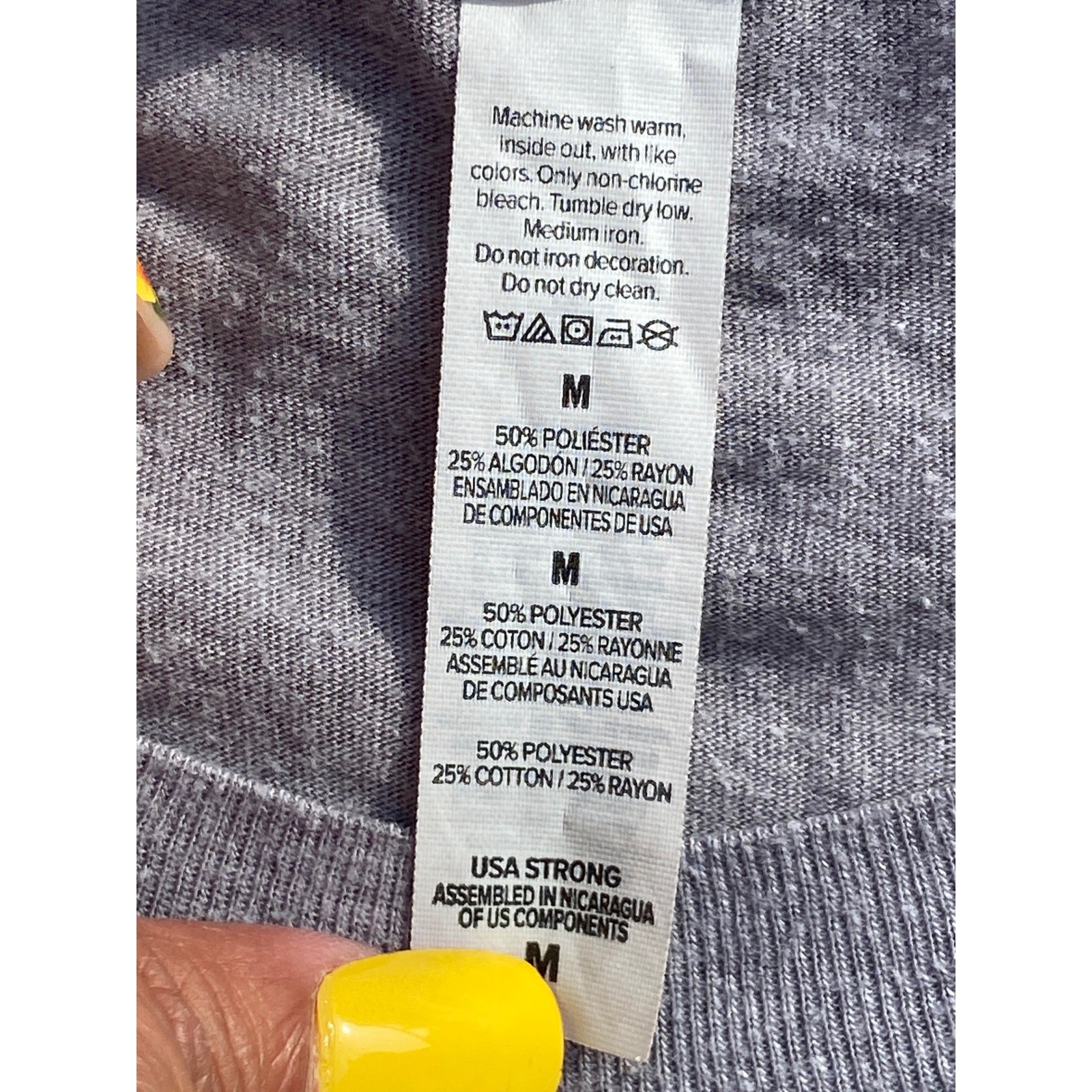 Bella Canvas Nurse Life Messy Bun Graphic T-Shirt Heather Grey Women Medium
