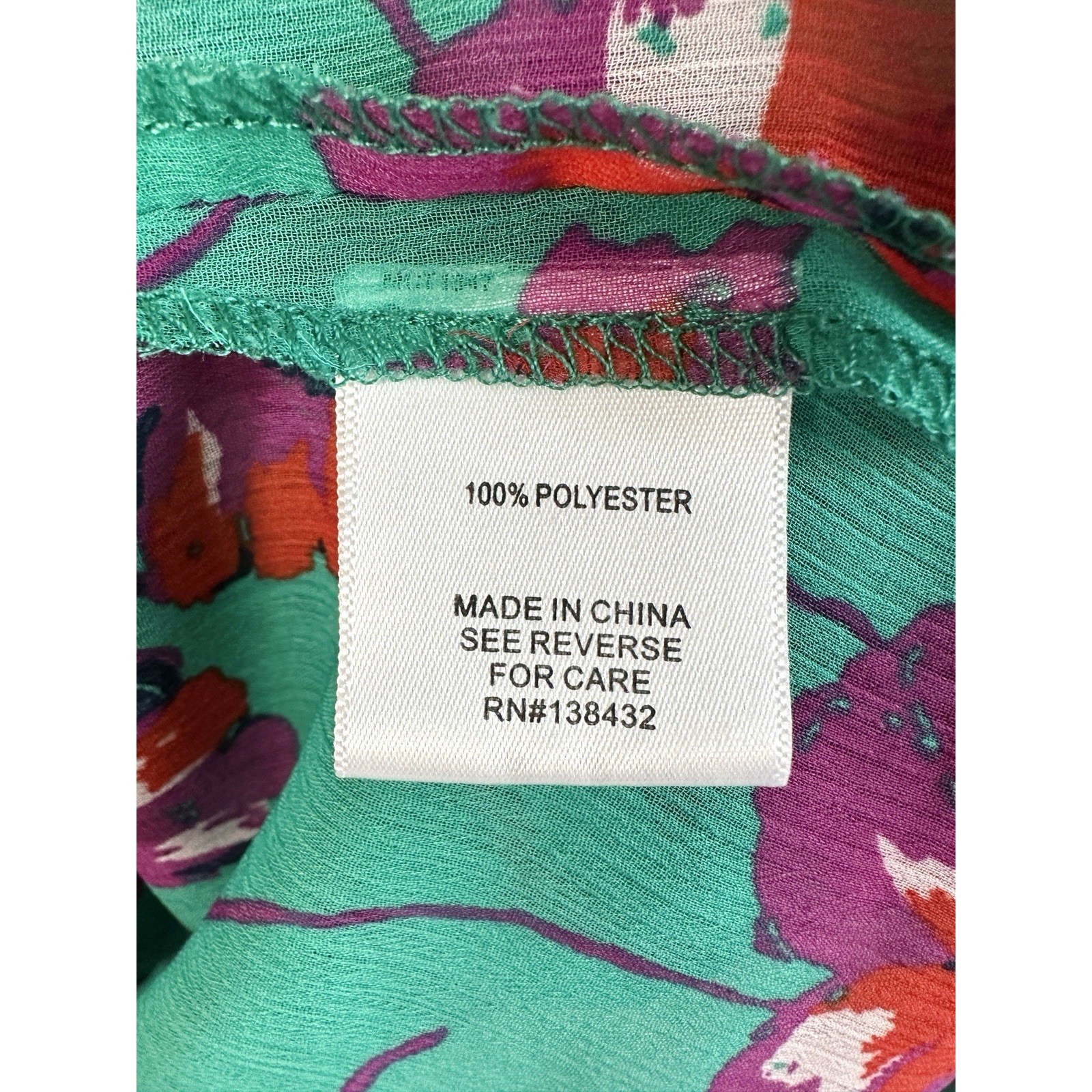 ModCloth Floral Blouse Size Medium Peter Pan Collar Bow Chiffon Art Hoe Teacher