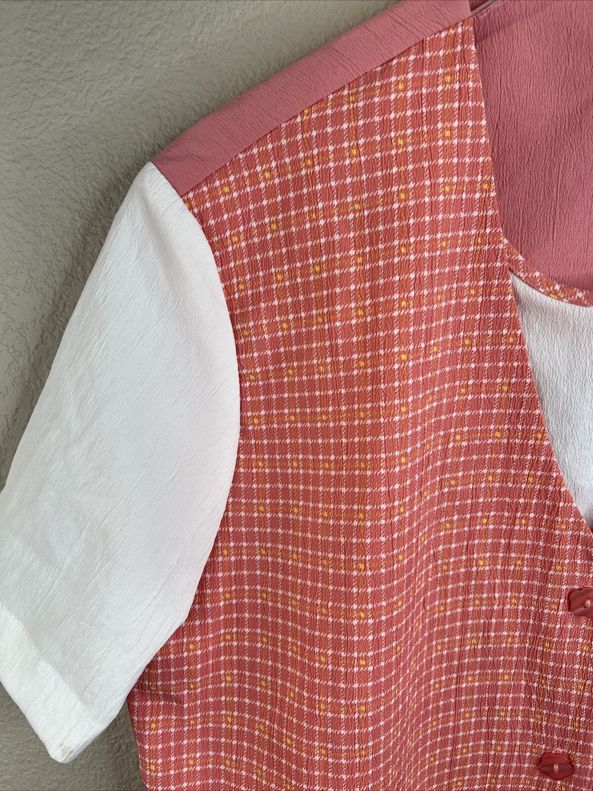 Nikki Dacron Blouse Size Small Faux Vest Preppy 80s 90s Vintage Cute