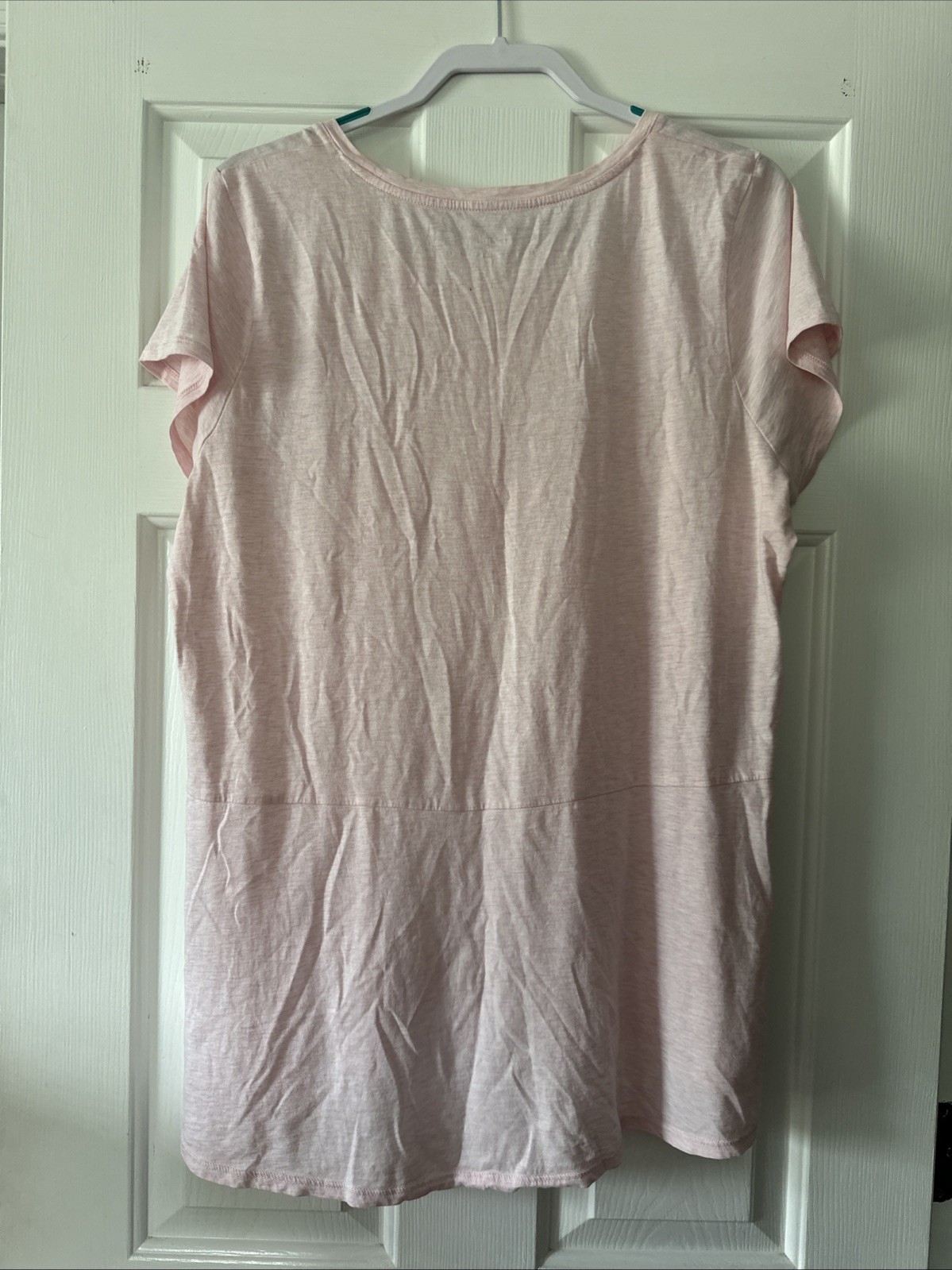 Pure Jill Pink Women’s Scoop Neck Elliptical Tee Pima Cotton Sz L
