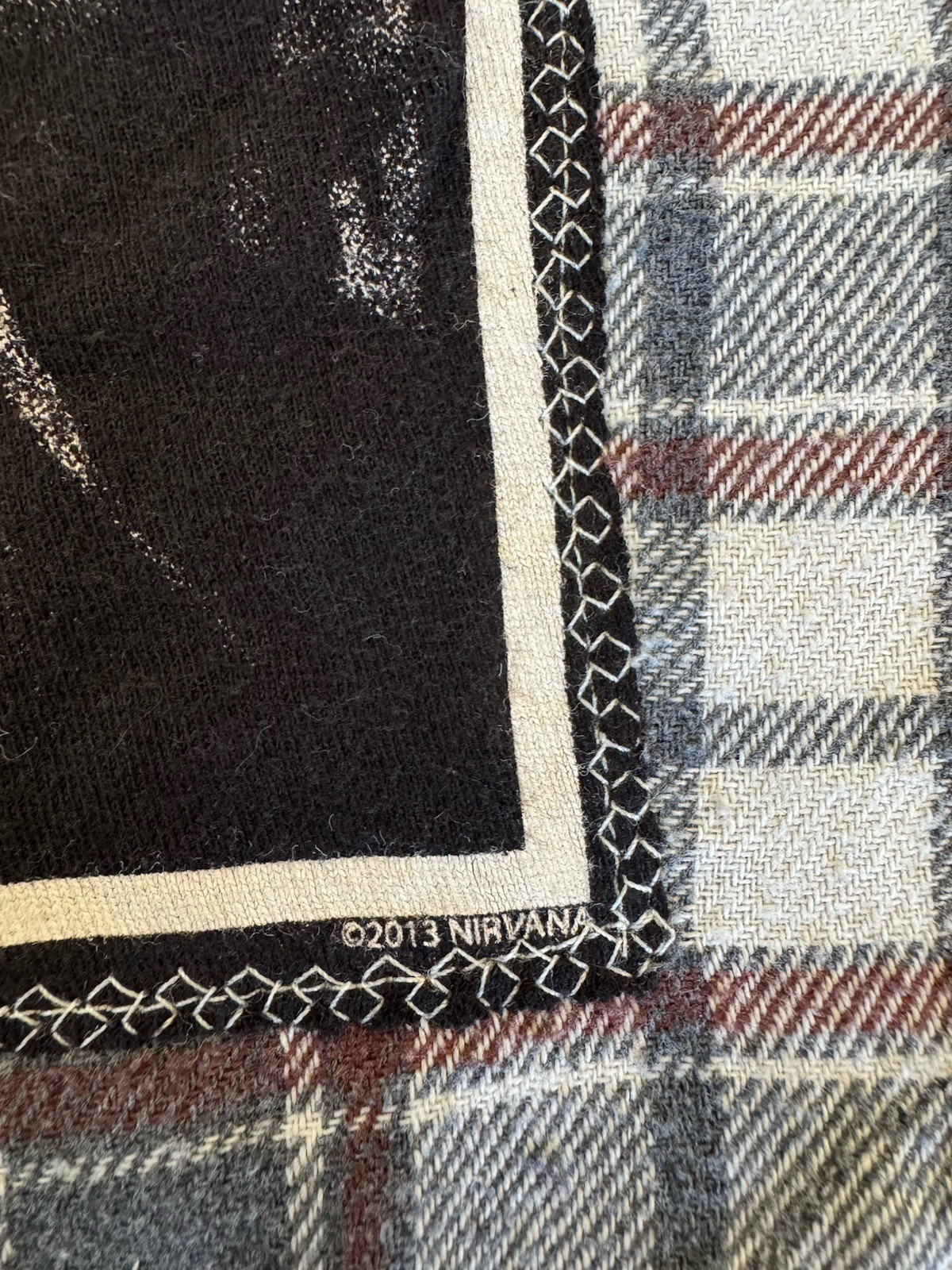 NIRVANA Kurt Cobain Upcycled Retro Vintage 90s Grunge Rock Plaid Flannel Size M