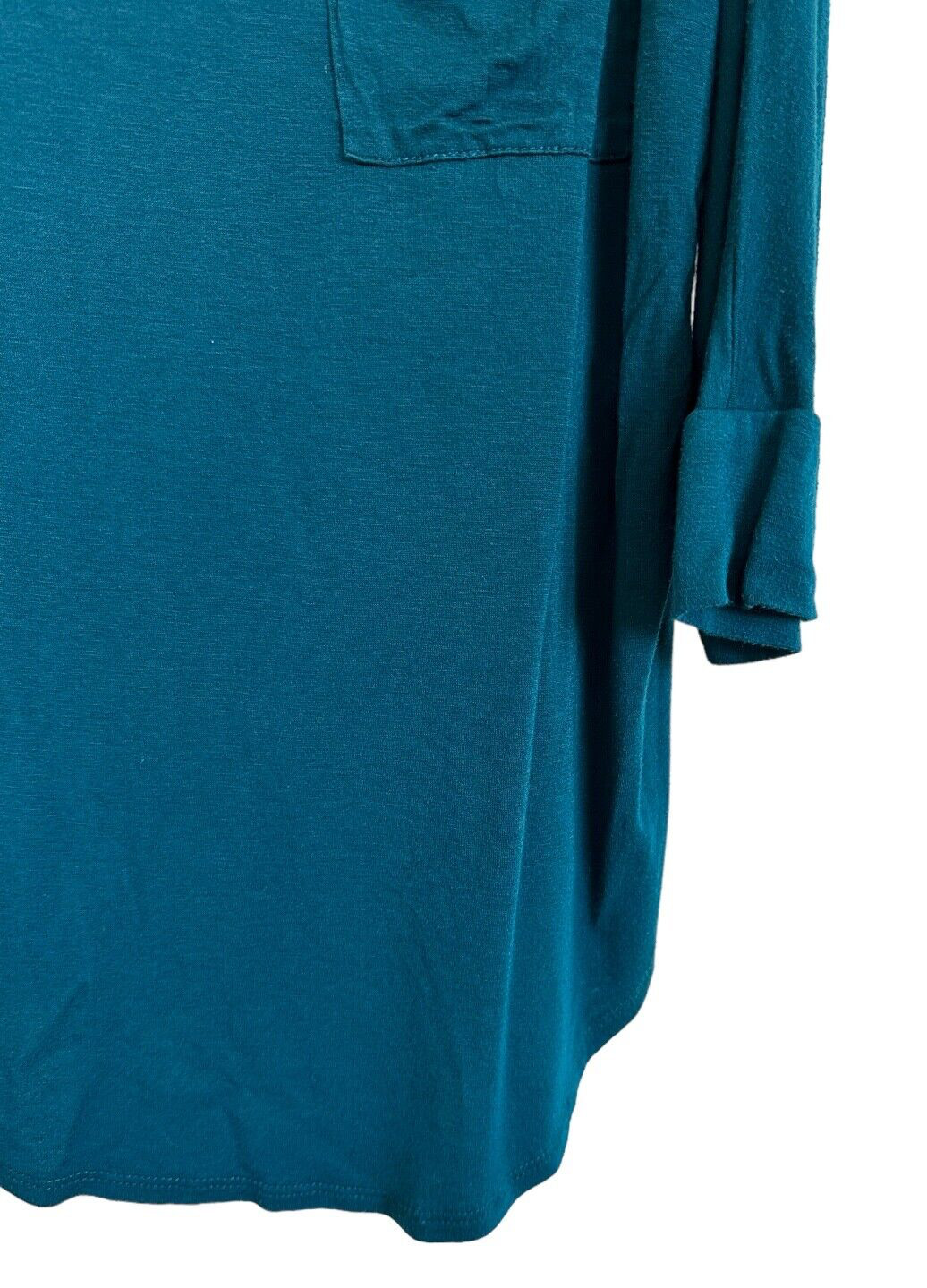 Hourglass Lilly Women’s Soft Rayon Top 3/4 Sleeve Boat Neck Size M Dark Teal