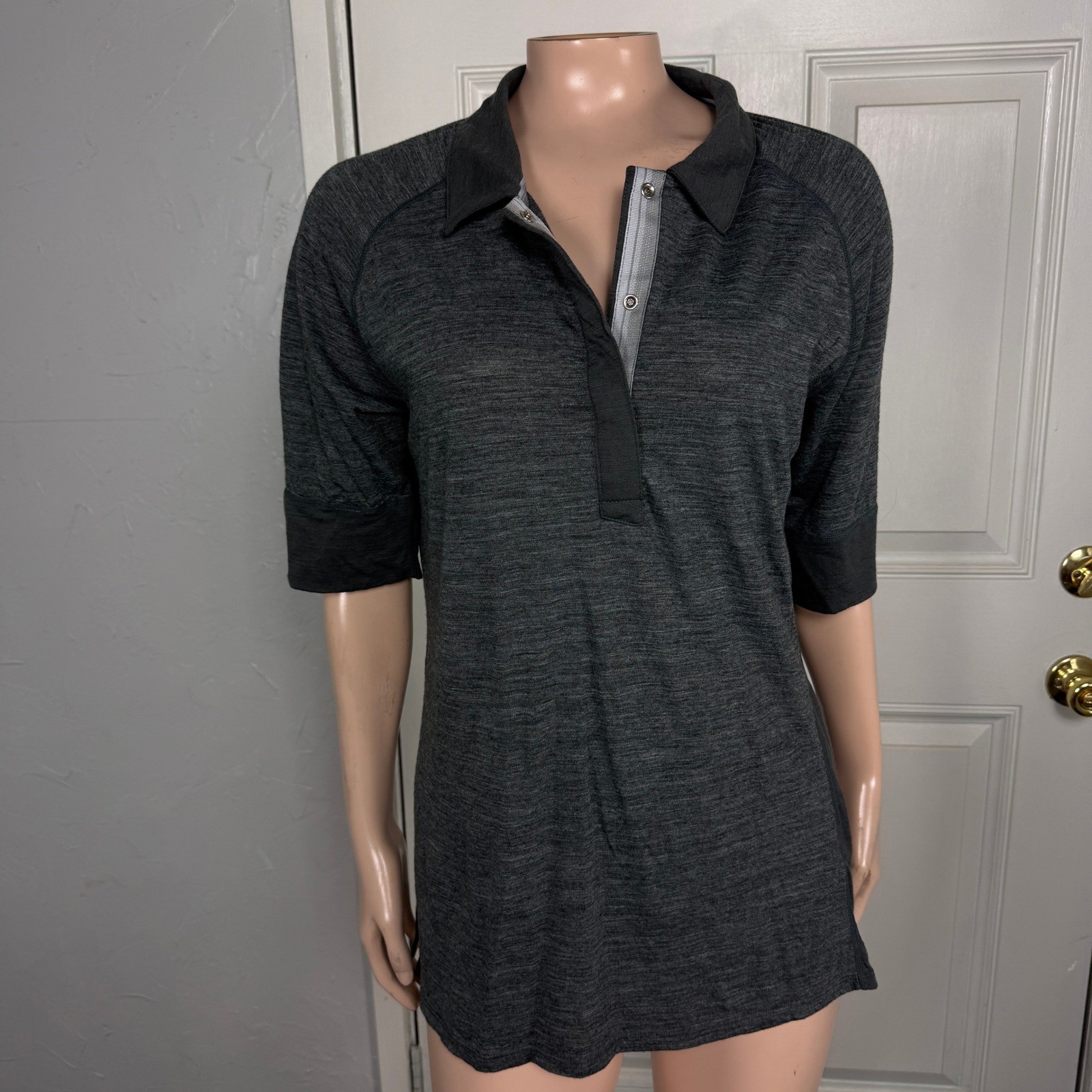 Showers Pass Shirt Large Womens Polo Merino Wool Heather Cycling Outdoor AA24