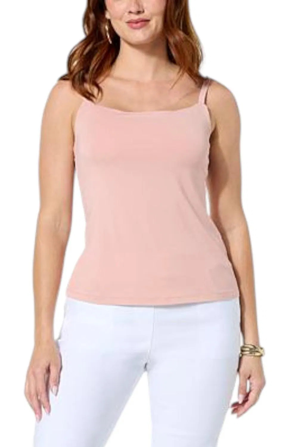 Colleen Lopez Women’s Knit Cami w/Built-In Shelf Bra Pink Lemonade