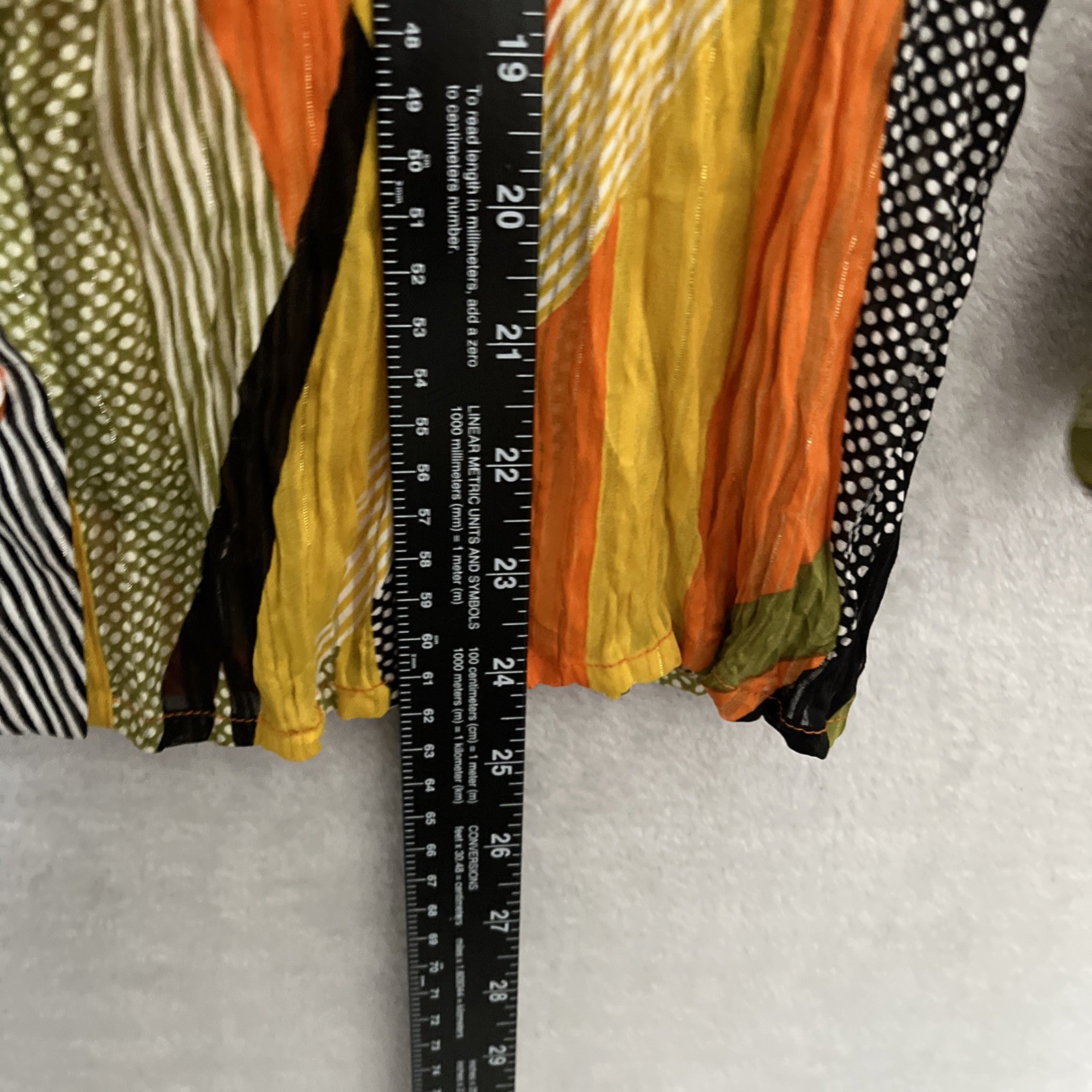 Essentials By Milano Womans Button Up Top Multicolor Geometric Medium Polyester