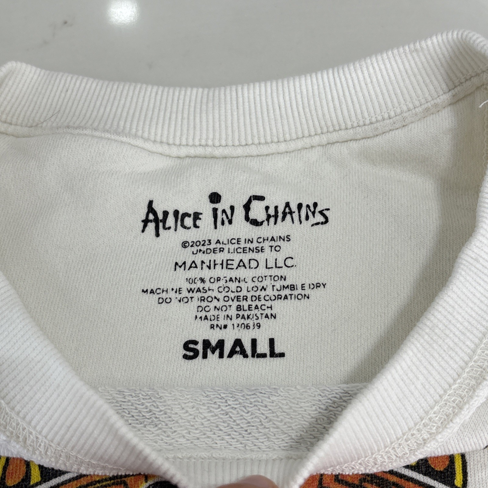 Women’s Alice in Chains Crewneck White Dirt Album Grunge Seattle Staley Size S