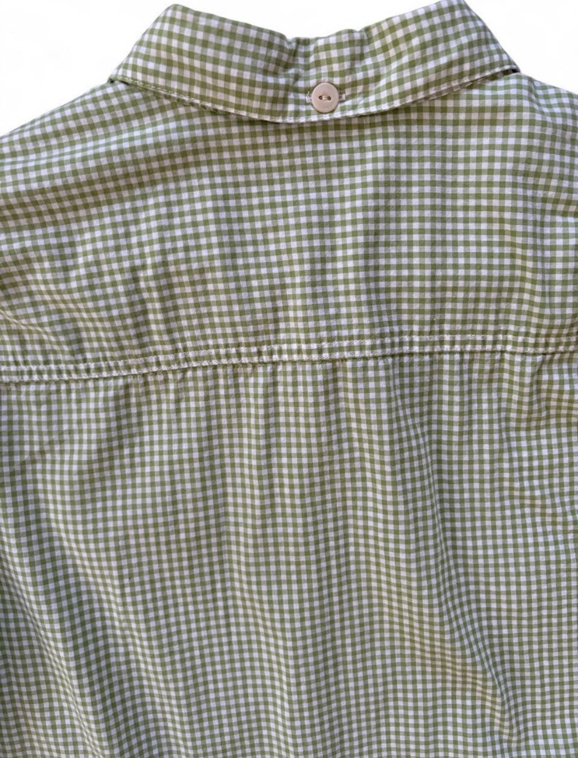 VTG Patagonia Womens 8 M Gorpcore Green Gingham Cotton Utility Shirt RollTab