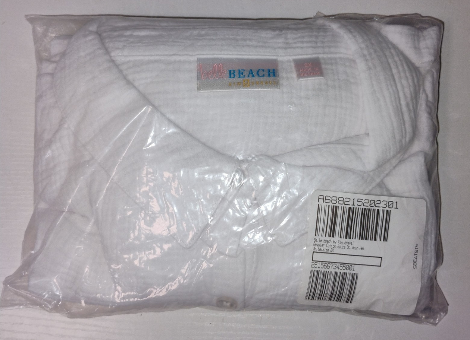 Belle Beach by Kim Gravel Regular Cotton Gauze Dolphin Hem Big Shirt NWT A688215