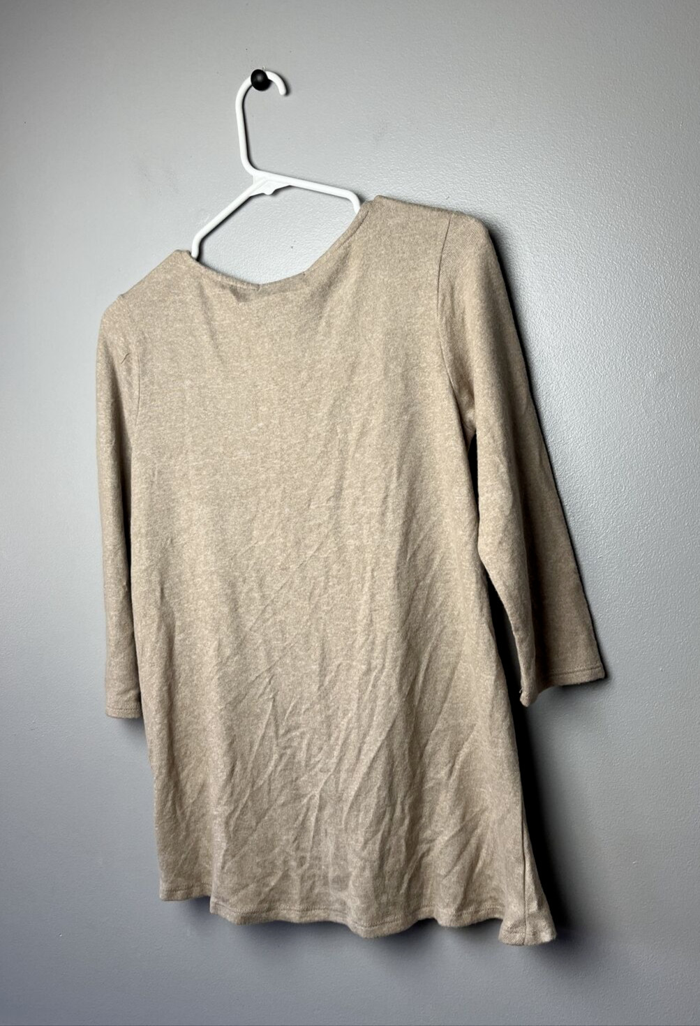GIBSONLOOK Gibson Almond Brown Twist Front Soft Knit Pullover Top Blouse XS NEW