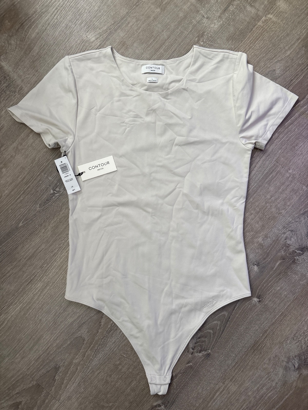 Aritzia Contour Matte Pearl Color Bodysuit, Size L