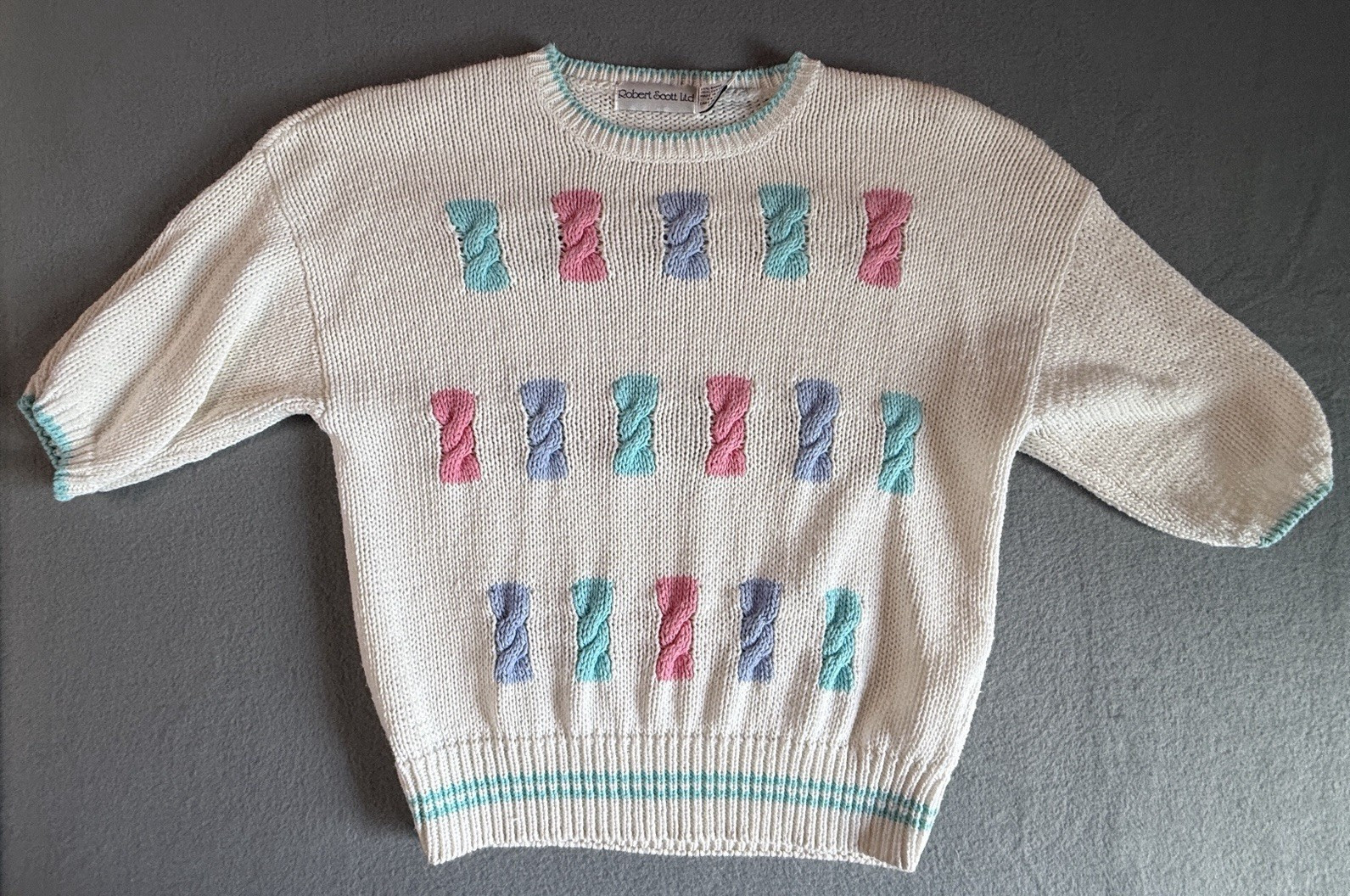 Vintage Robert Scott Ltd M Women’s Colorblock Knit Crewneck Pullover Sweater