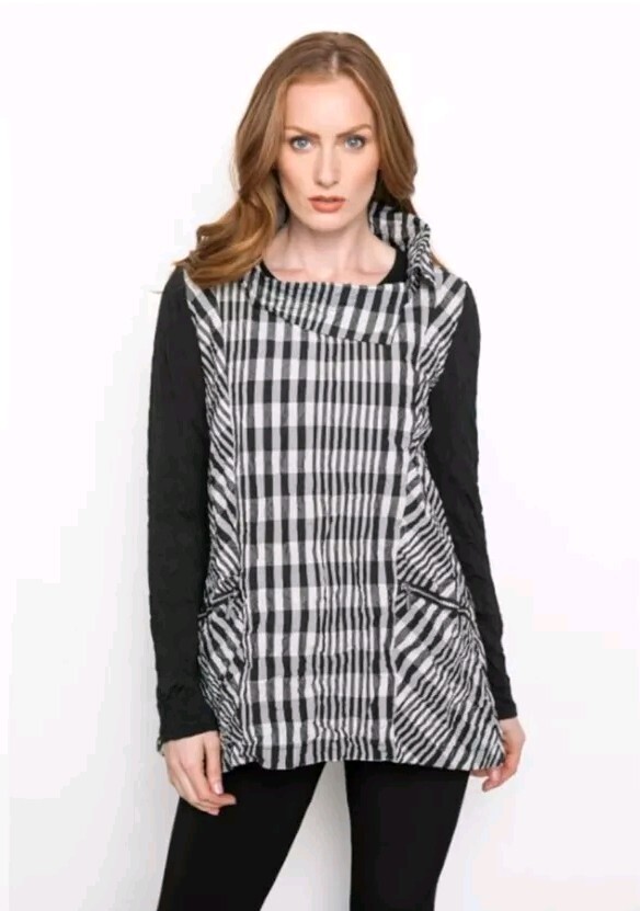 Liv By Habitat Clothing Scrunched Perfect Sculpt Mixed Media Tunic Size Small