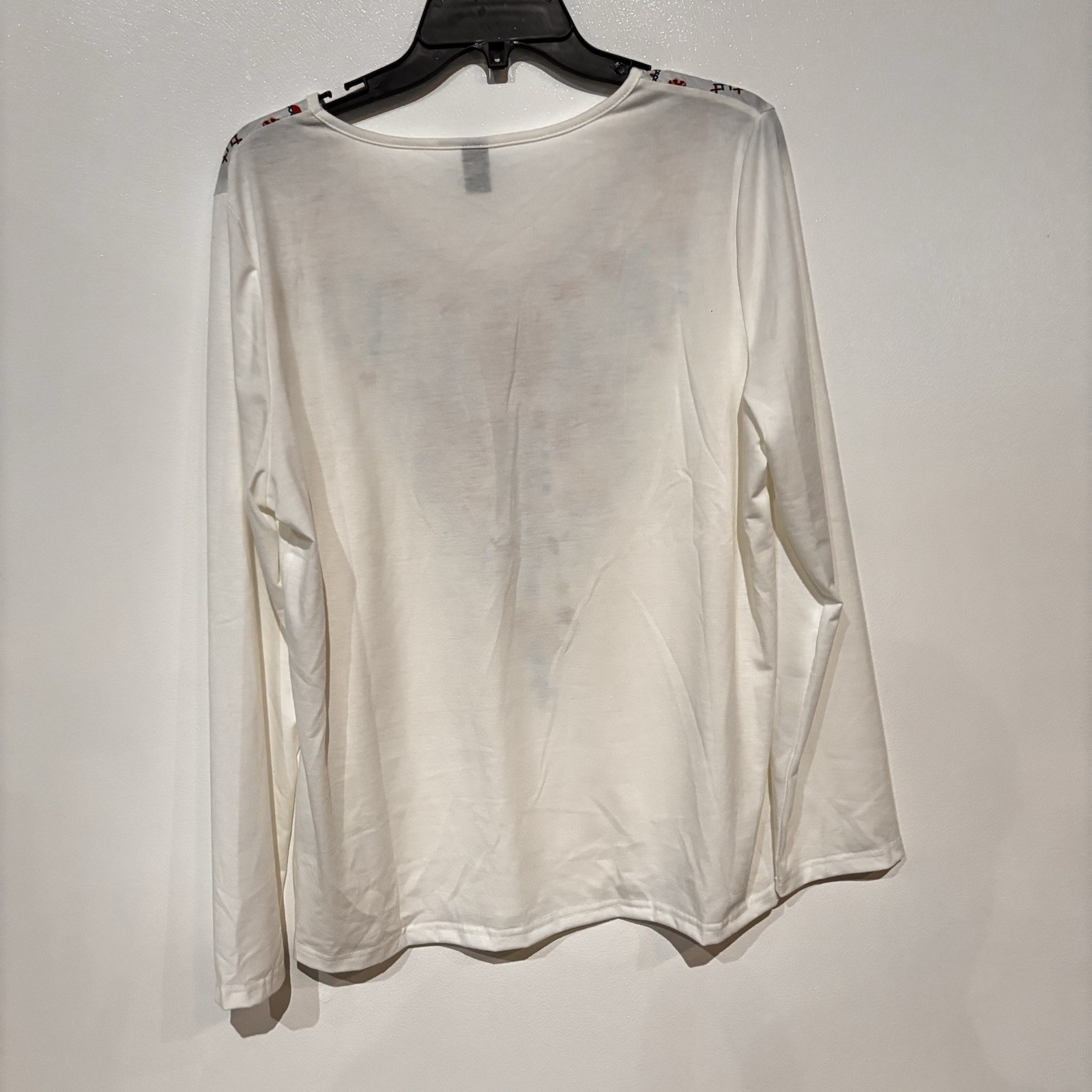 Emery Rose Women’s Printed White Top Size XL