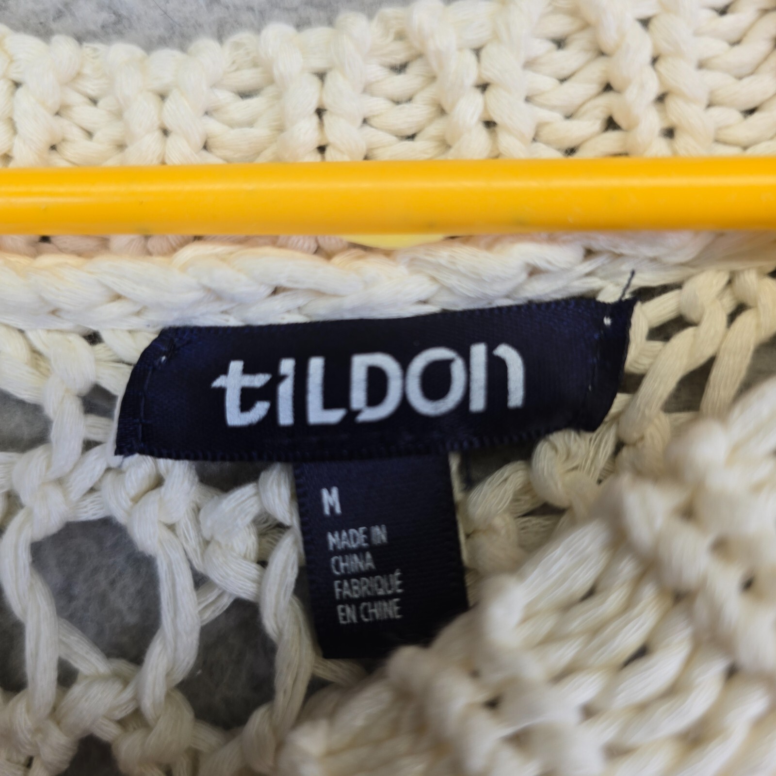 Tildon Crochet Top Womens M Knit Pullover Coastal Grandma Resort Beachy Festival