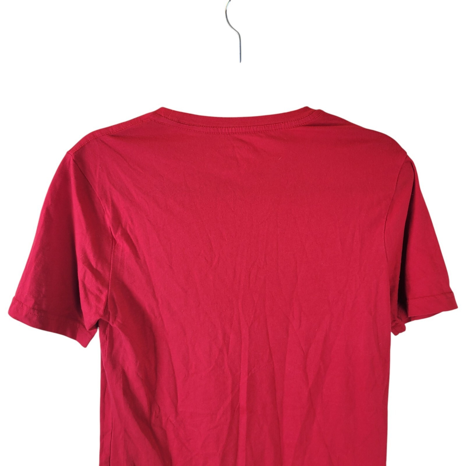 Coca Cola Womens Sz S Red Solid Short Sleeve Santa Claus Graphic T-Shirt